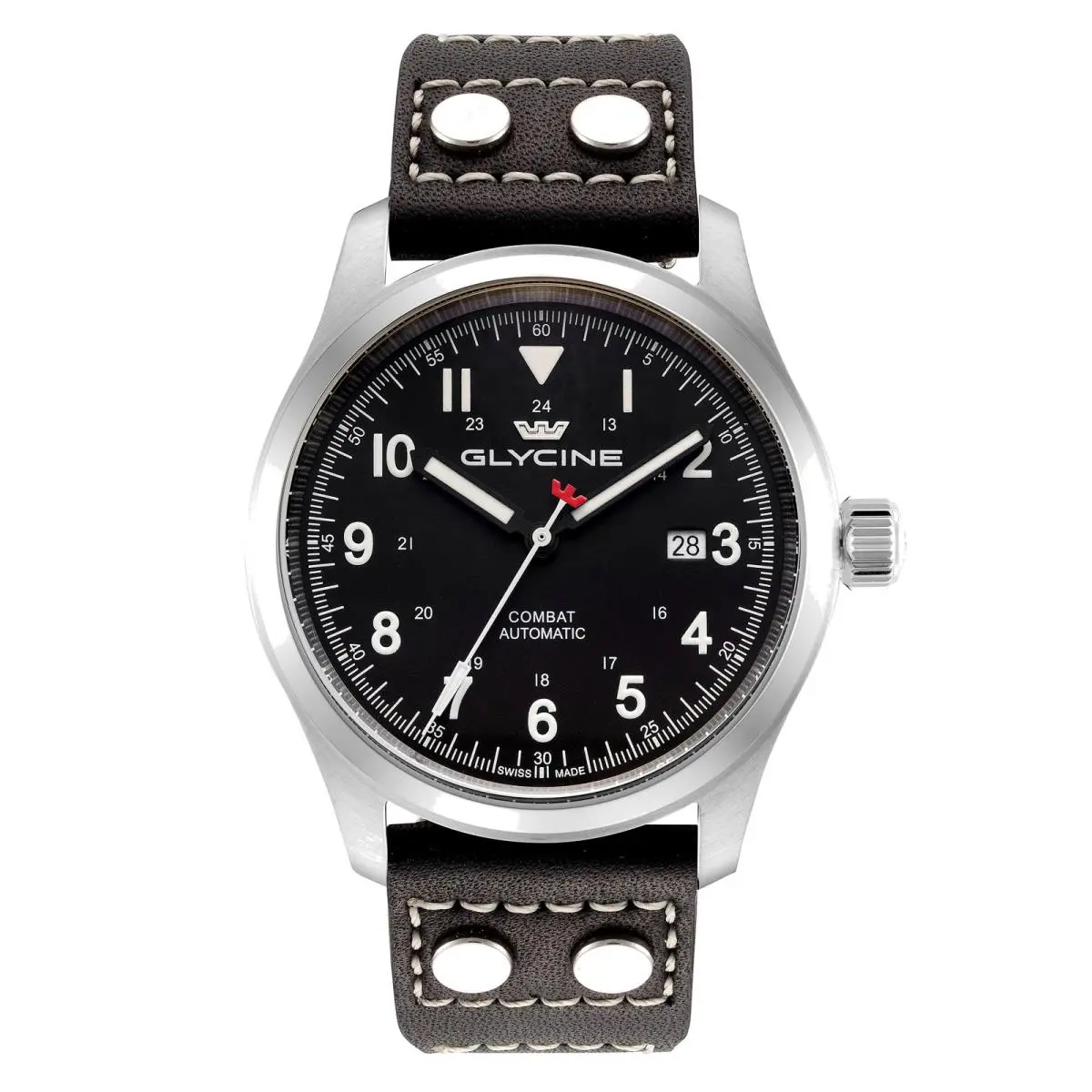 Glycine Men`s Combat Field 40mm Automatic Leather Watch GL0573