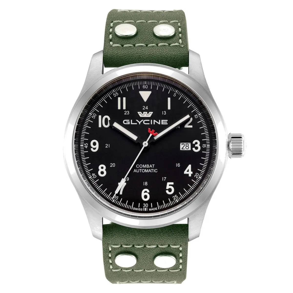 Glycine Men`s Combat Field 42mm Automatic Leather Watch GL0570