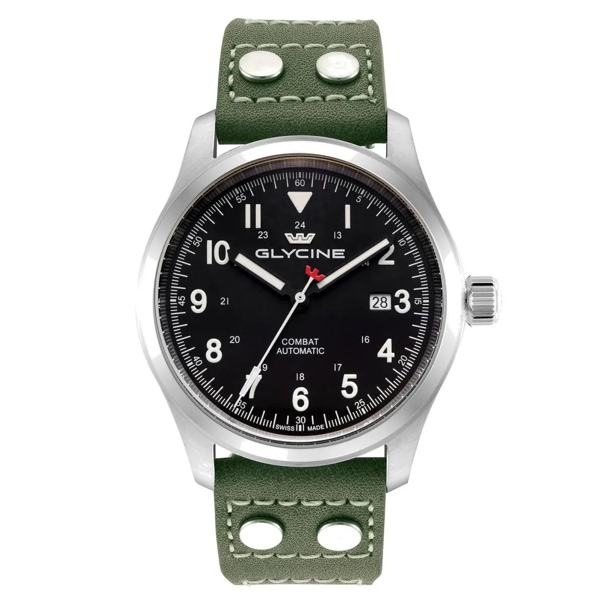 Glycine Men`s Combat Field 40mm Automatic Leather Watch GL0584