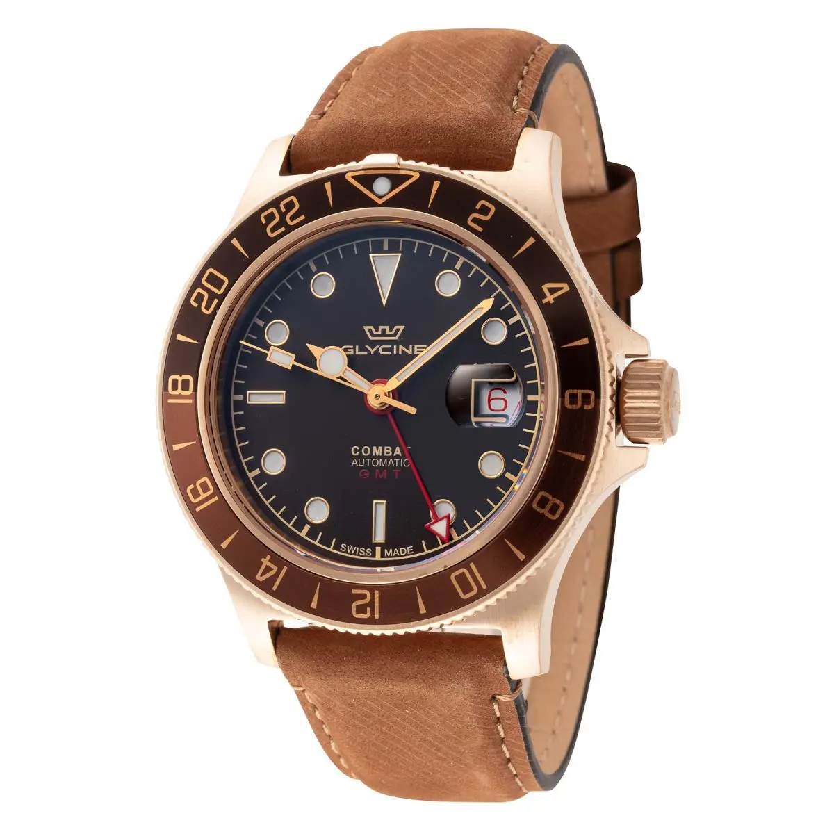 Glycine Men`s Combat Sub Sport 42 Bronze 42mm Automatic Watch GL0316