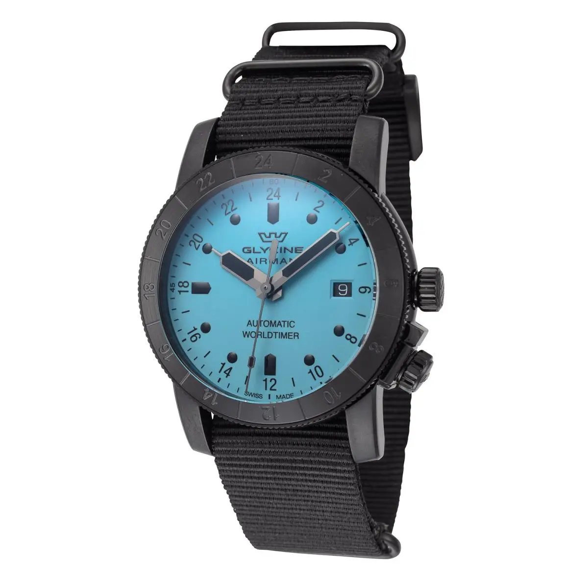 Glycine Men`s Airman Contemporary Purist Gmt 42mm Automatic Watch GL0491