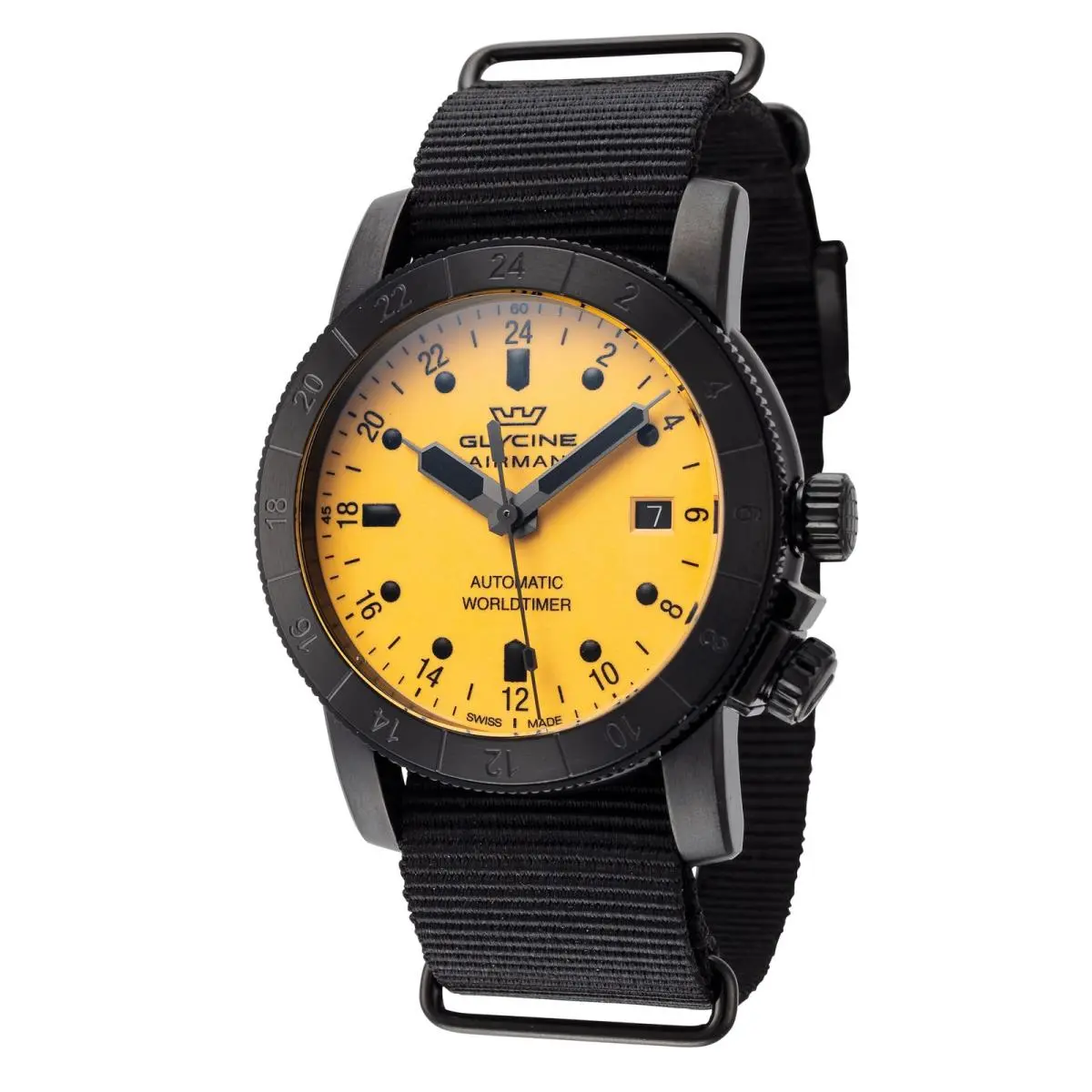Glycine Men`s Airman Contemporary Gmt 42mm Automatic Watch GL0463