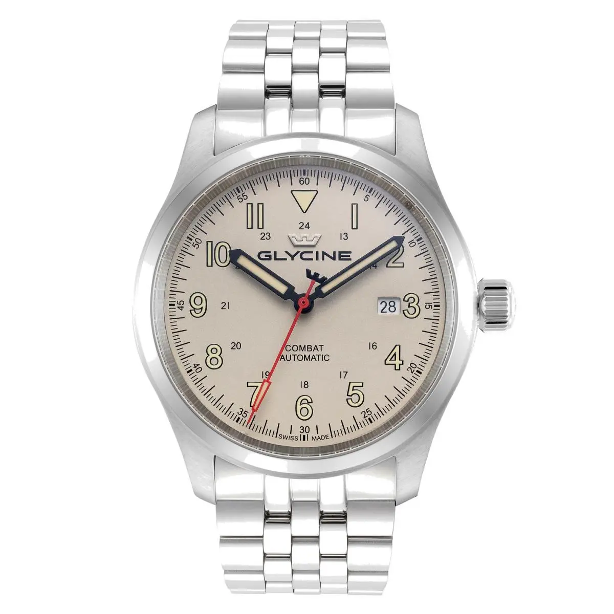 Glycine Men`s Combat Field 42mm Automatic Stainless Steel Watch GL0564