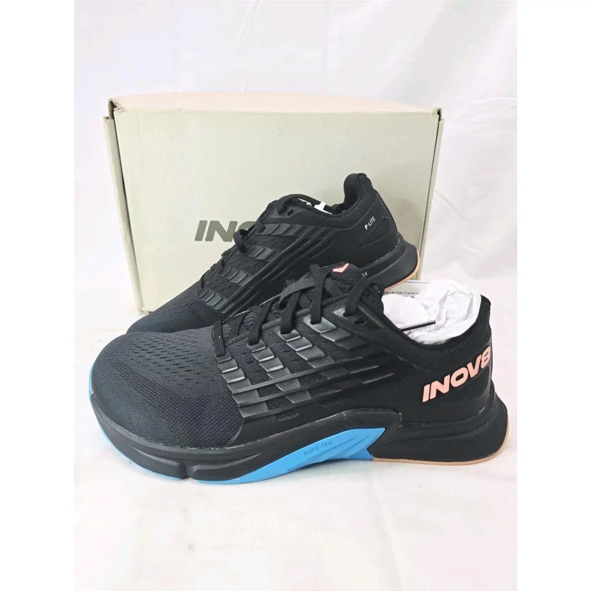 INOV8 F-lite Max Women`s Size 9 Wide Lifting Cardio Gym Shoe Black Blue