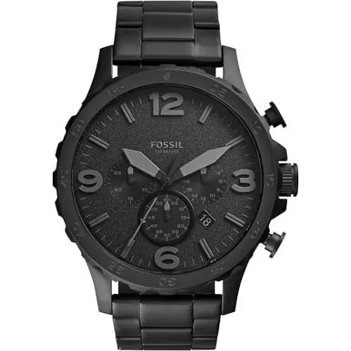 Fossil Men`s Nate Quartz Chronograph Watch For Men 50mm Black