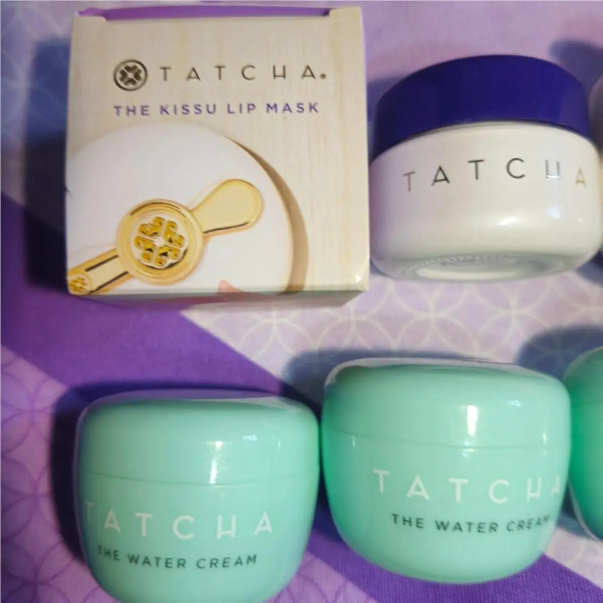 Bag w. Kissu Lip Mask Ageless Eye Cream Silk Peony and 3 Mini Watercrm by Tatcha