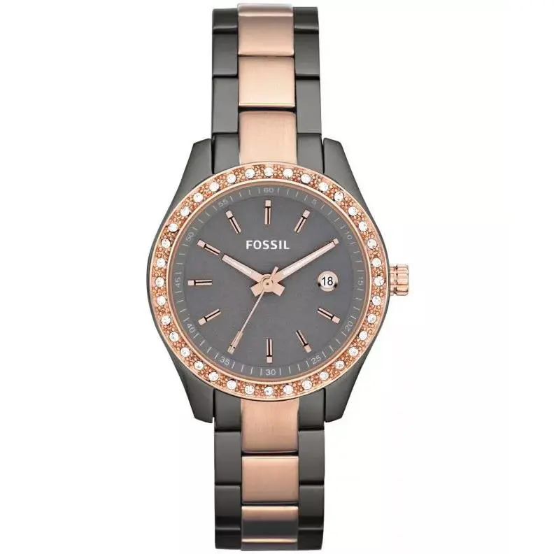 Watch Mini Stella W/box Rose Gold Smoke Stainless Steel ES3032 by Fossil