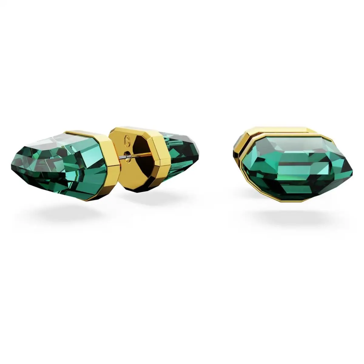 Lucent Stud Earrings Green Gold-tone Plated 5626604 by Swarovski