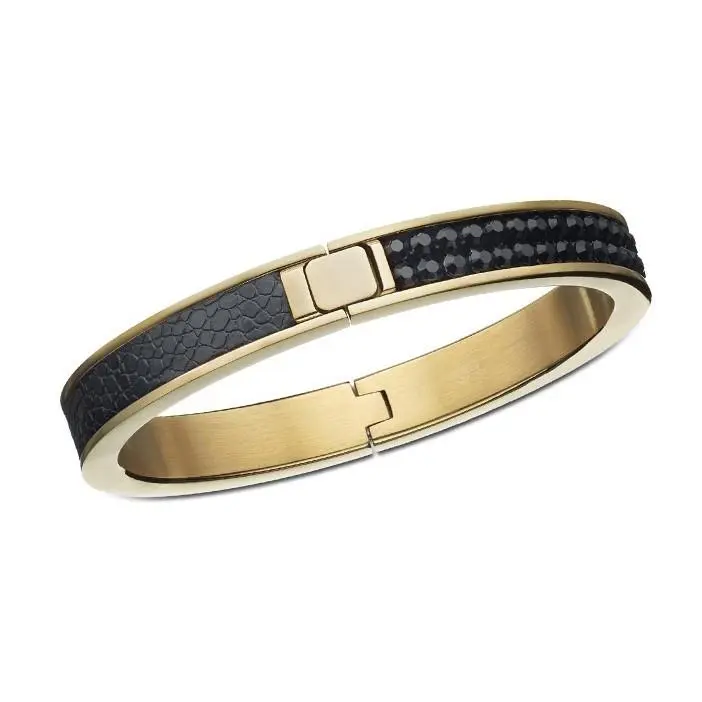 Intervalle Jet Bangle M Crystal Leather Rare 976017 / 1160586 Golden 1160586 by Swarovski