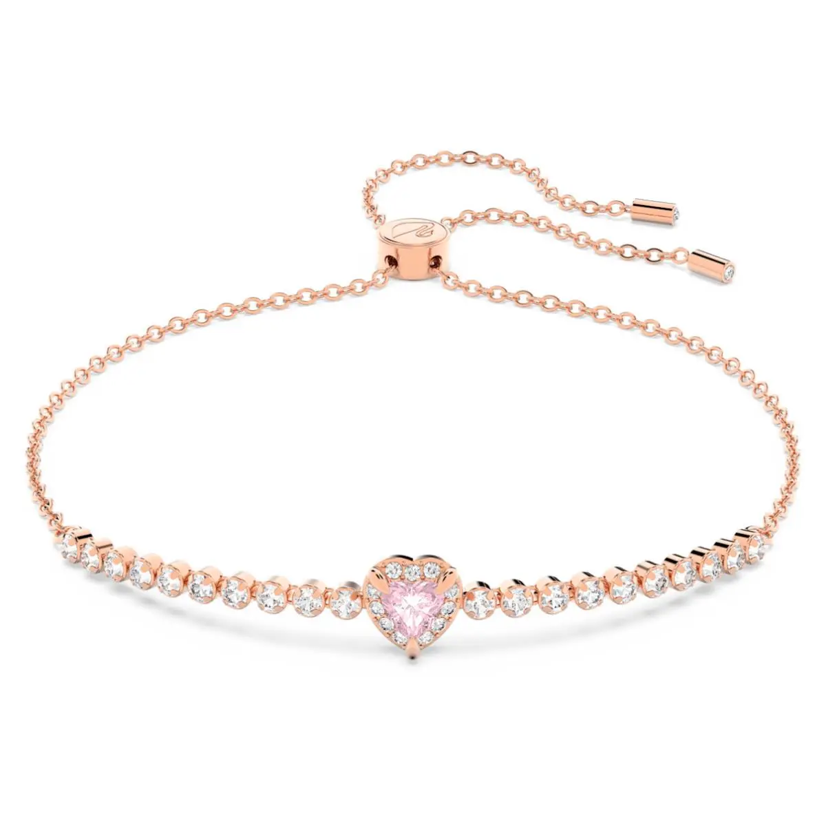 Swarovski One Bracelet W/heart 18K Rose Gold Finish - Pink 5646745