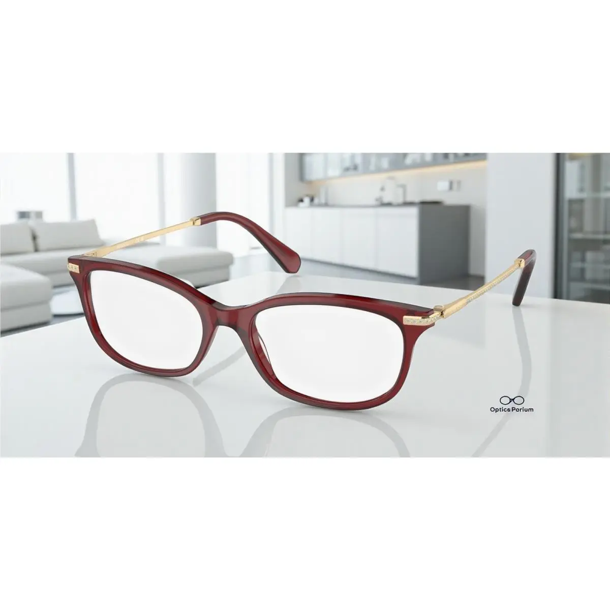 Swarovski SK2017 1055 Trasparent Burgundy Demo Lens 52 mm Women`s Eyeglasses