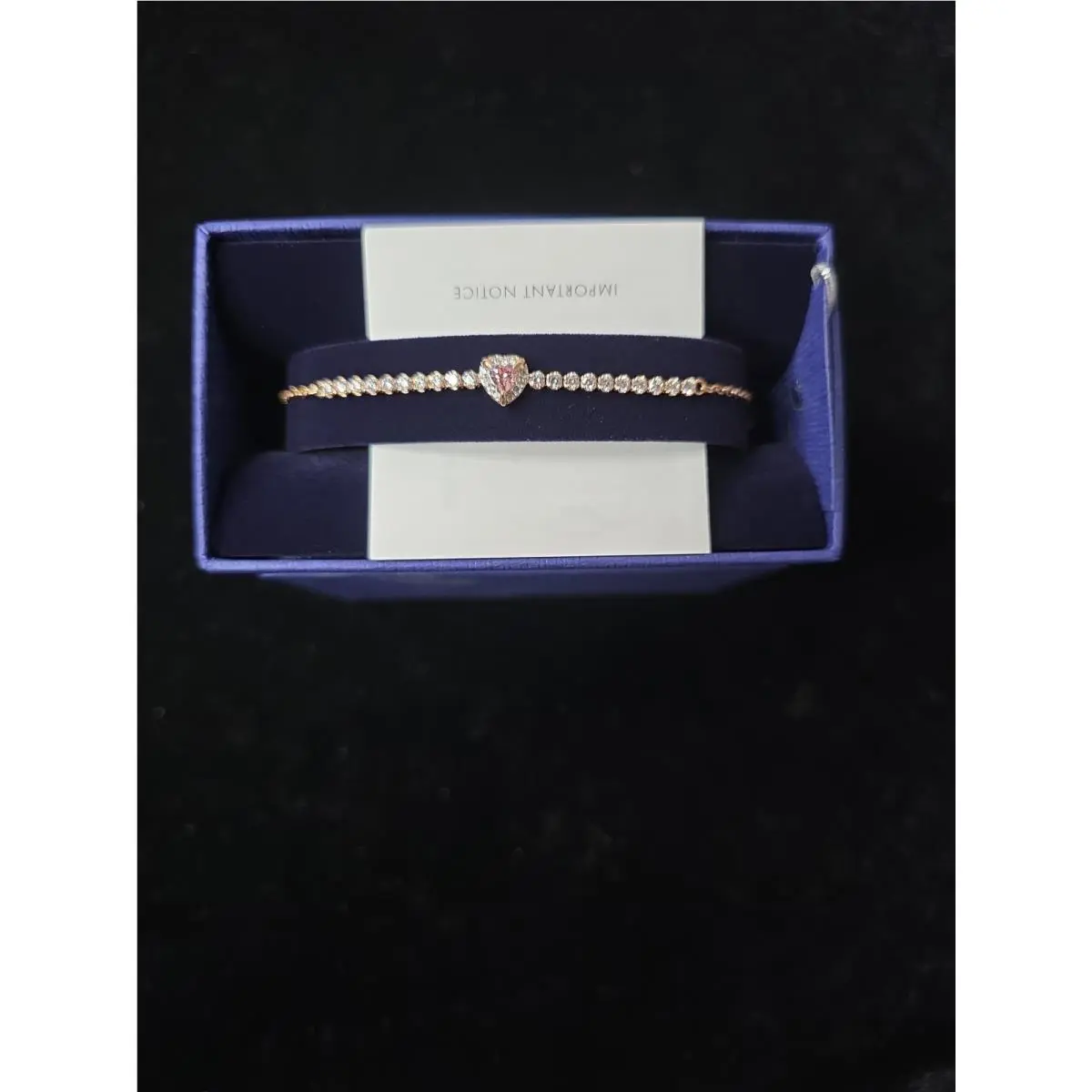 Swarovski Subtle Heart Bracelet Rose Gold Tone Crystal 5646745