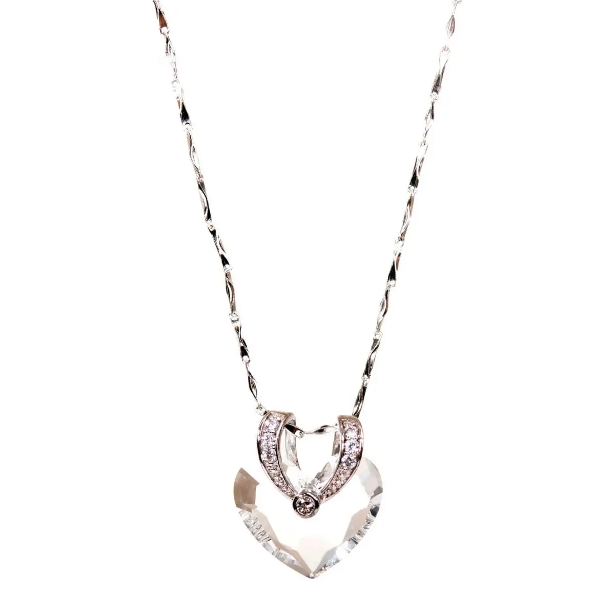 Crystals From  Heart Pendant Necklace 925 Sterling Silver 1190p by Swarovski