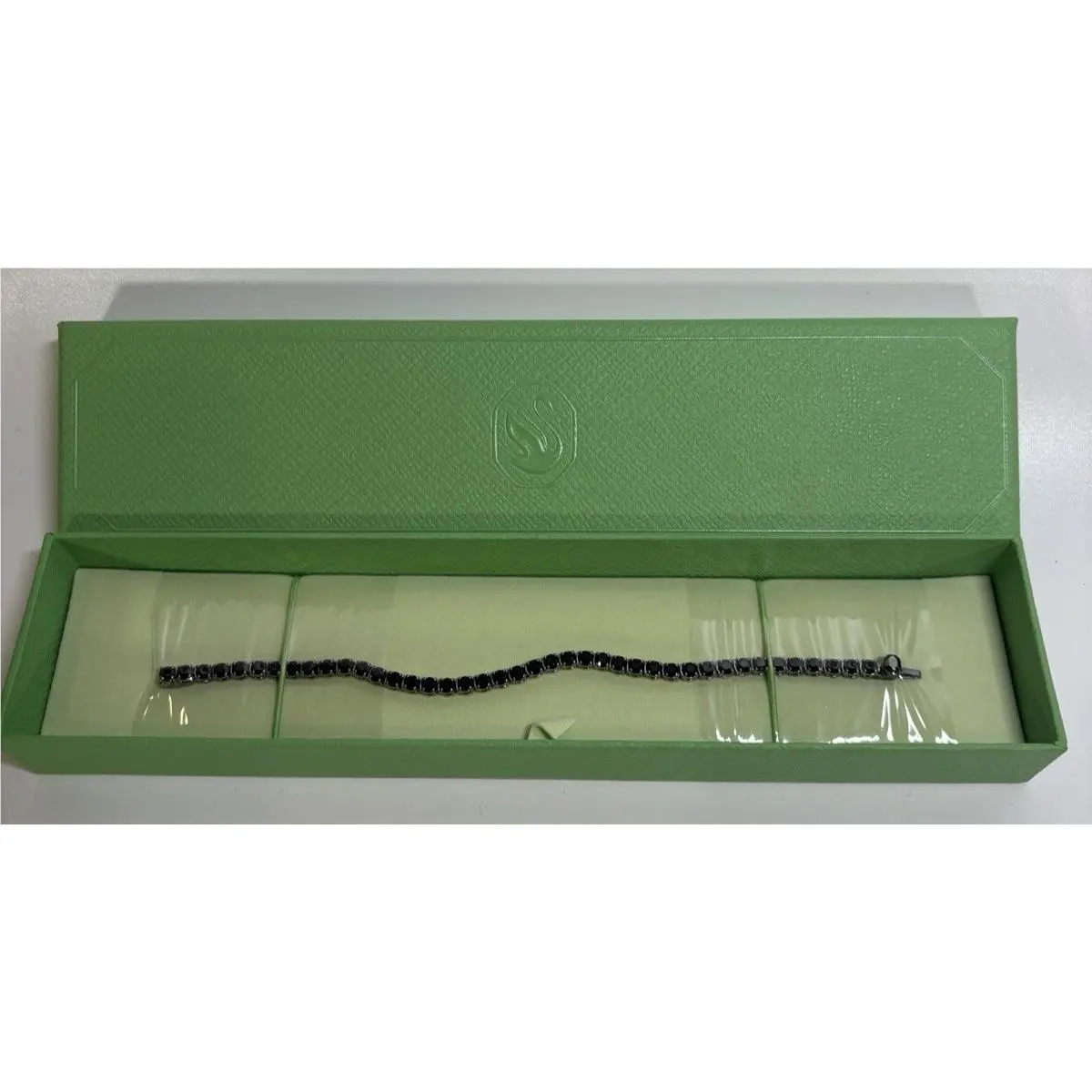 Swarovski - Matrix Tennis Bracelet - Round Cut Black Ruthenium Plated - Size: M