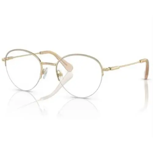 Swarovski SK1004 4013 Eyeglasses Women`s Pale Gold Semi Rim Oval Shape 51mm