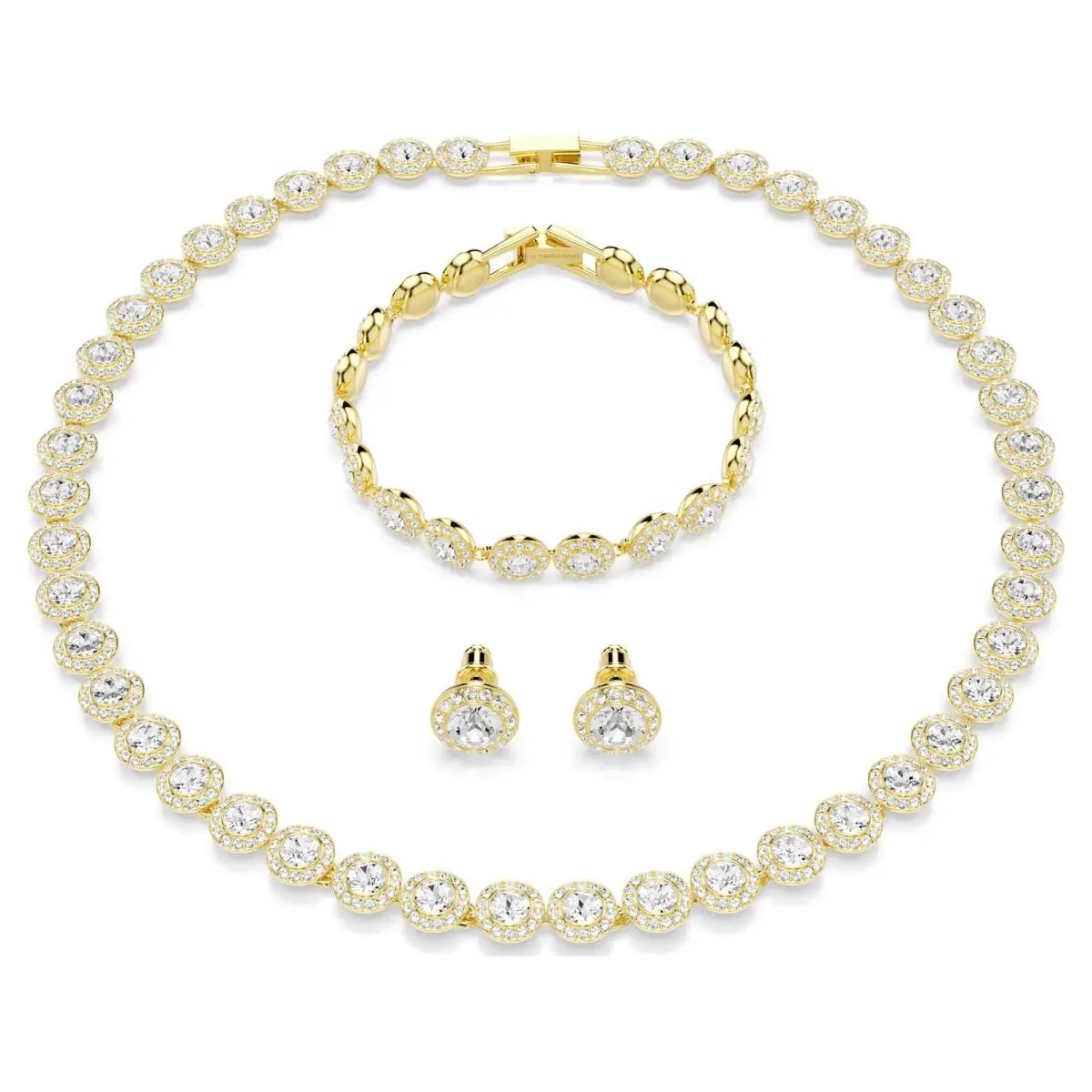Swarovski Una Angelic Set Necklace Bracelet Earrings 18K Gold Finish 5750619