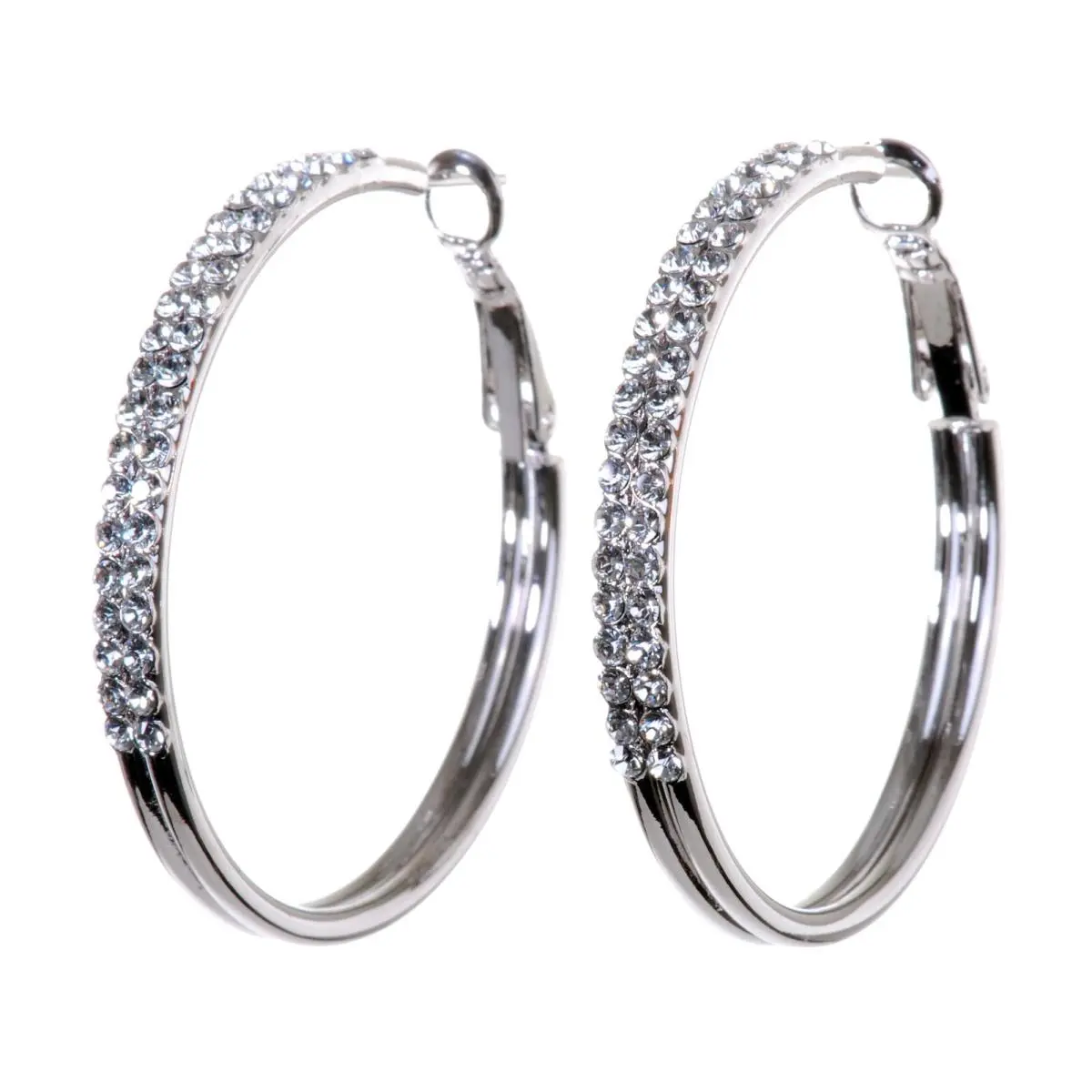 Crystals From  Moonlight Hoop Earrings Rhodium Plated 7221t by Swarovski