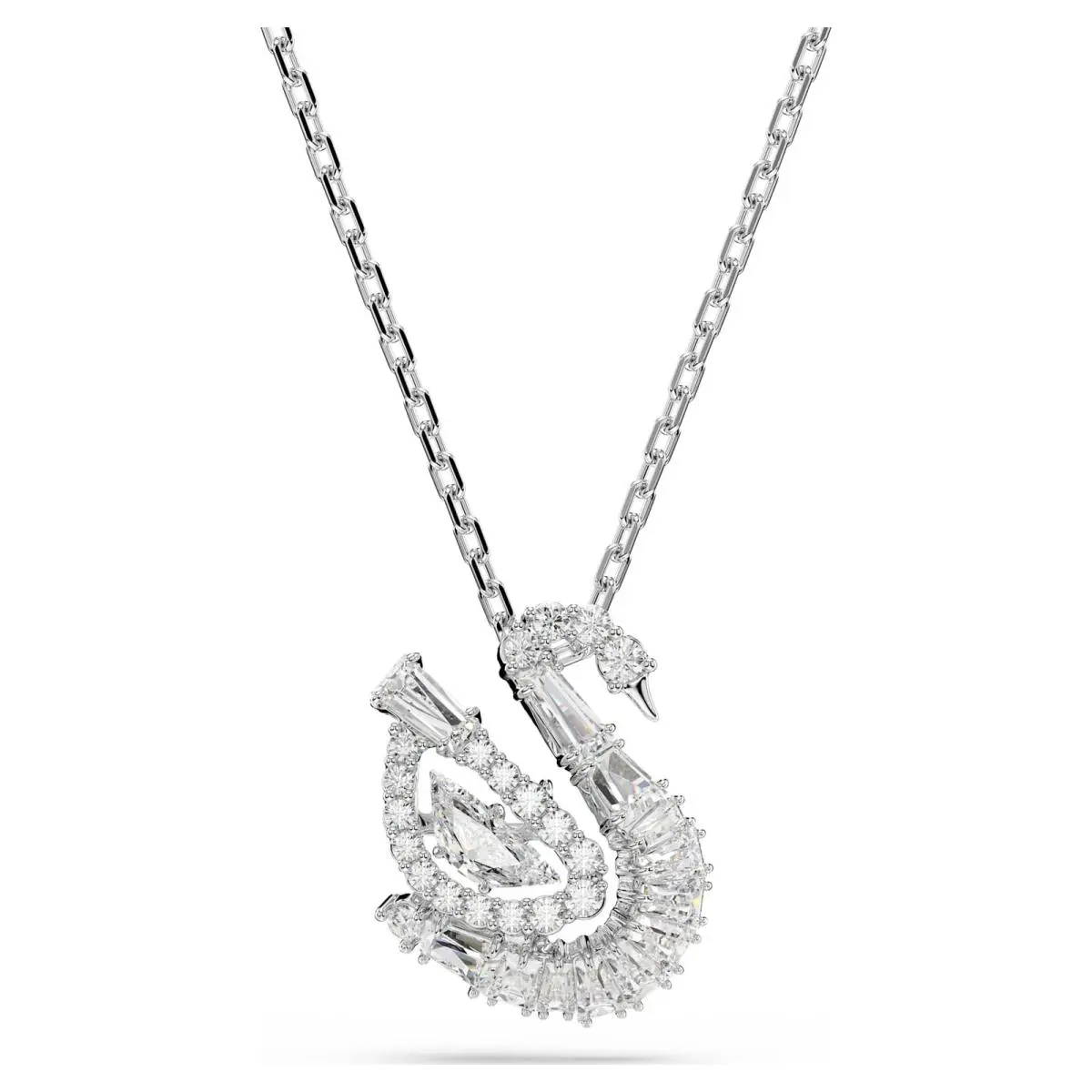Swan Pendant Necklace Mixed Cuts Swan White 5732412 by Swarovski