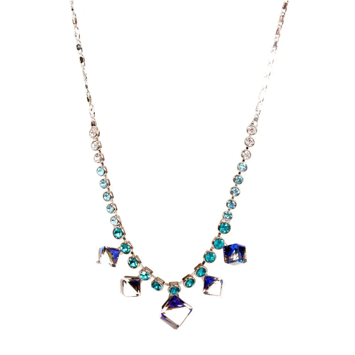 Made with  Crystals Brilliance Cubes Necklace Rhodium 4252 by Swarovski