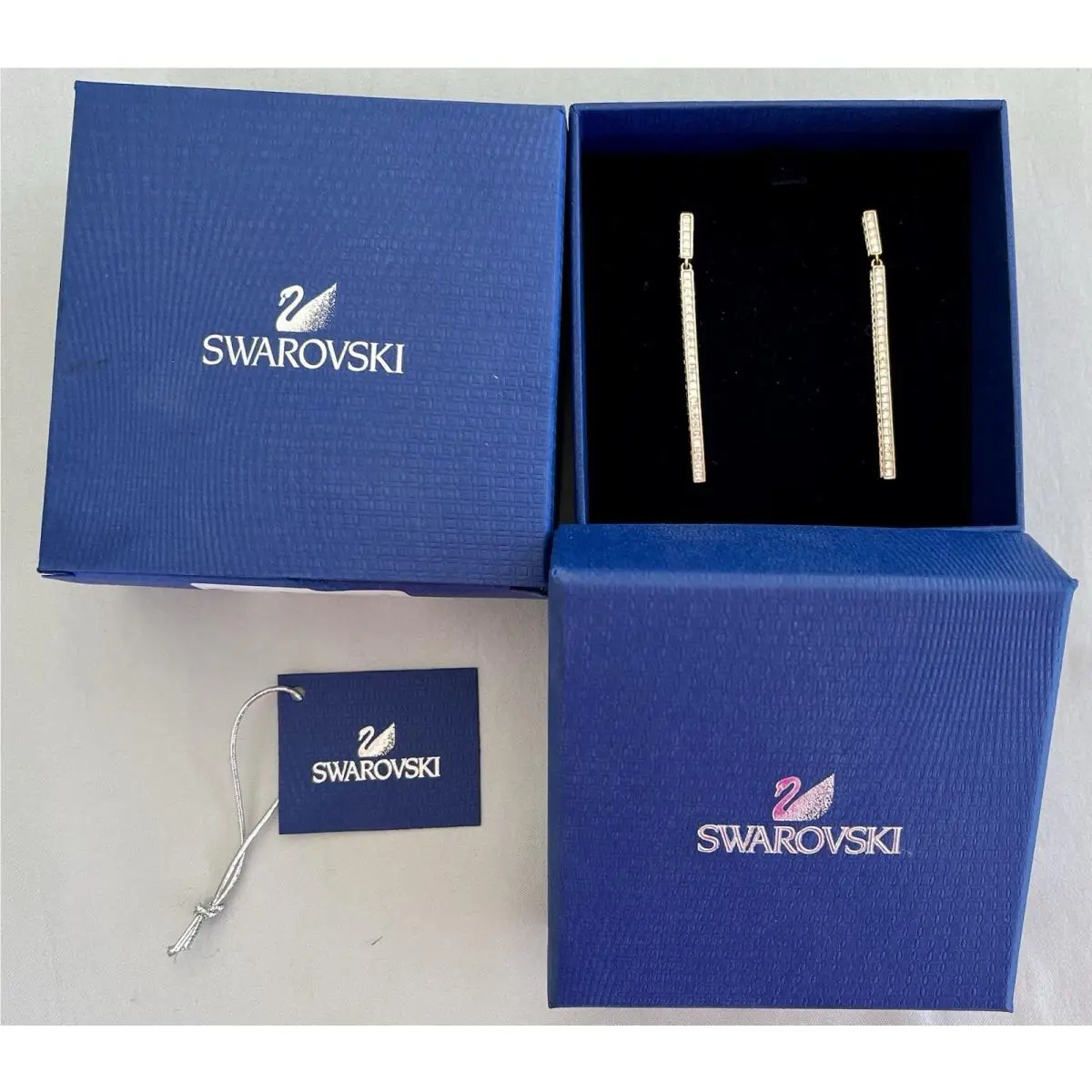 Game Pave Crystal Rose Gold Long Earrings 5007755 by Swarovski