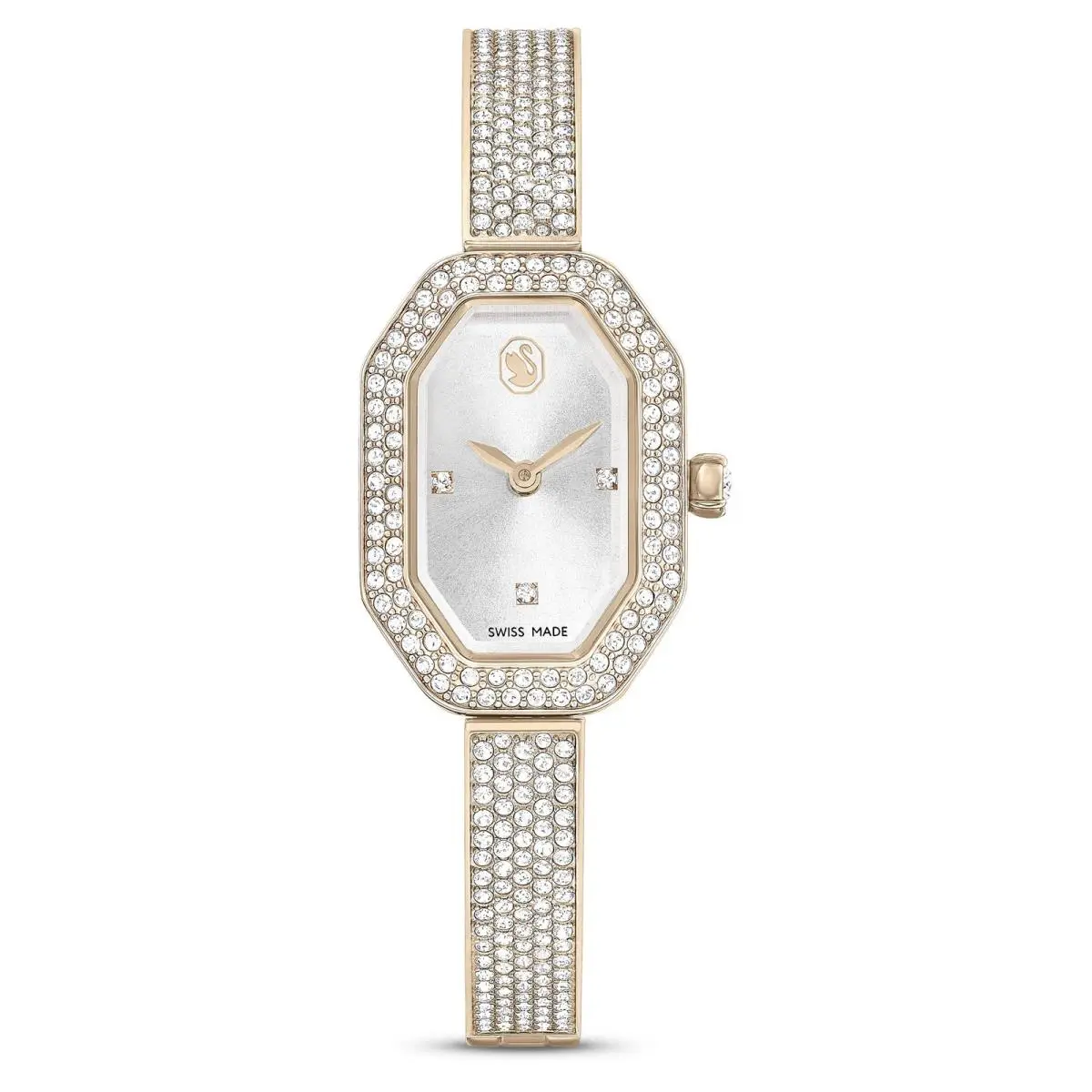 Dextera Bangle Watch Swiss Made Metal Bracelet Champagne Gold by Swarovski