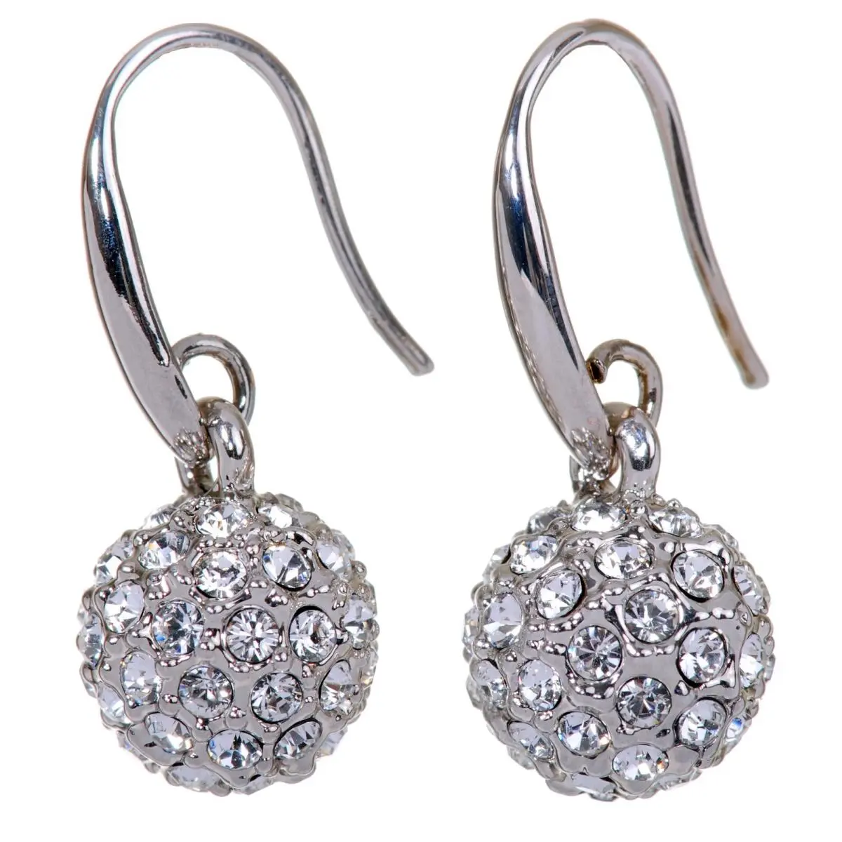 Crystals From  Lucky Ball Earrings Rhodium Plated 7152s by Swarovski
