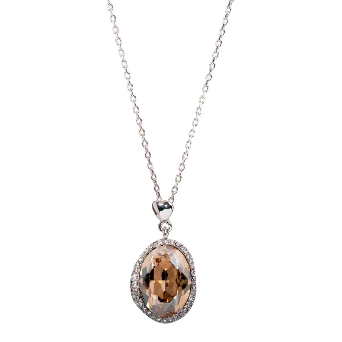 Crystals From  Oval Pendant Necklace Rhodium Plated 7277 by Swarovski