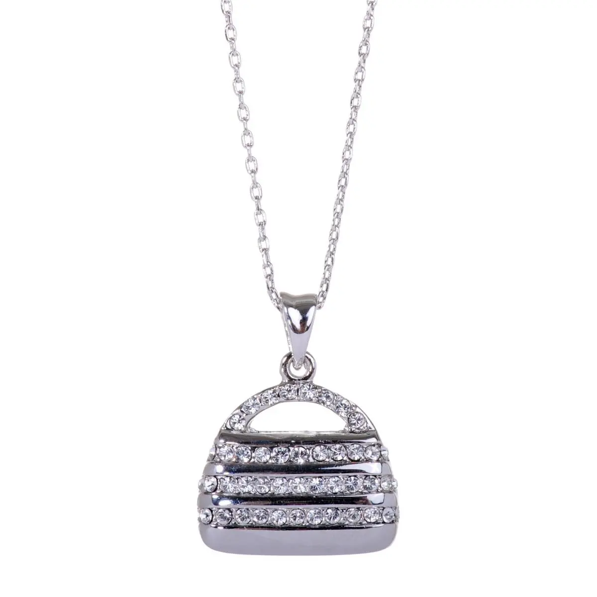 Crystals From  Tasha Lock Pendant Necklace Rhodium 7208t by Swarovski