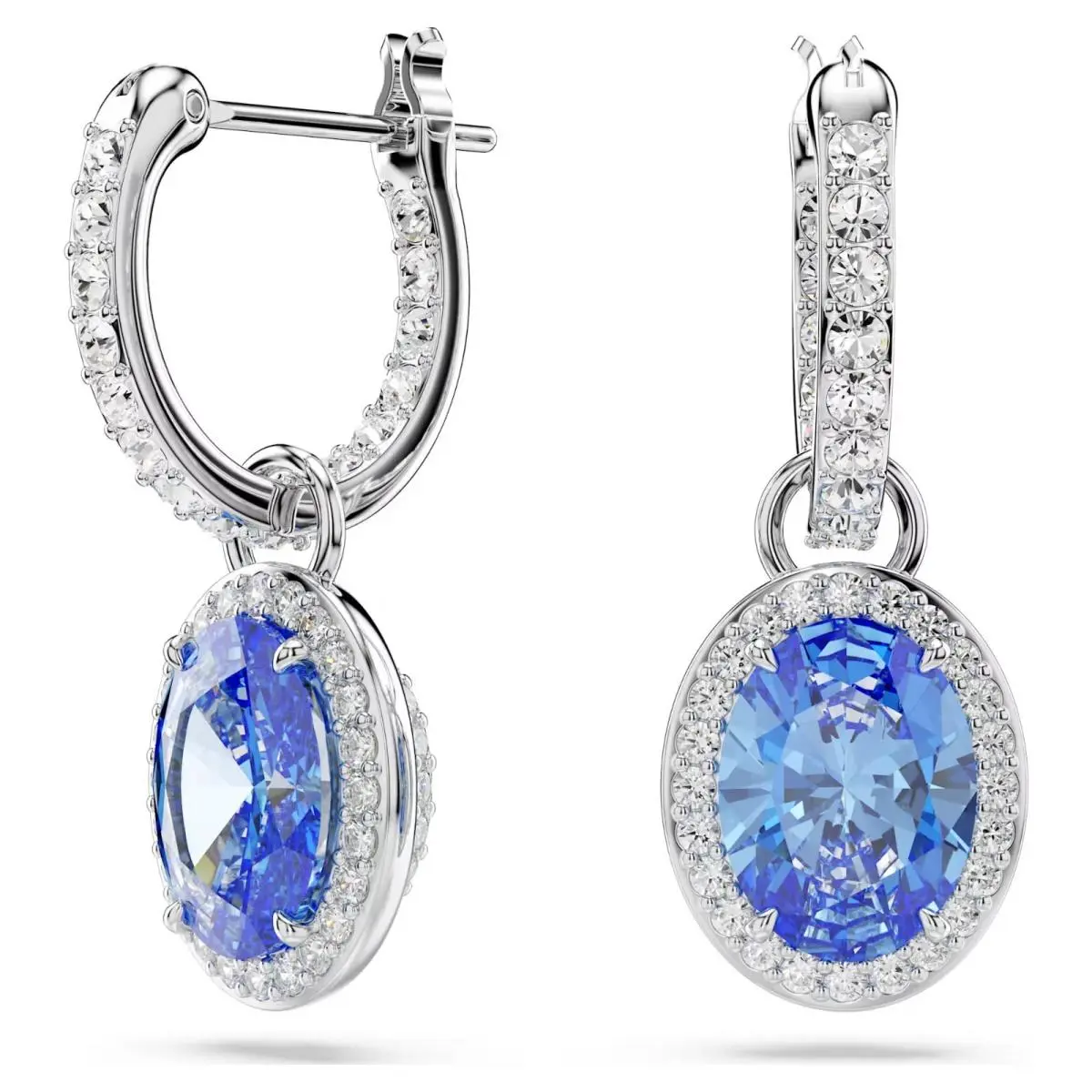 Constella Drop Earrings Oval Cut Blue 5671817 by Swarovski