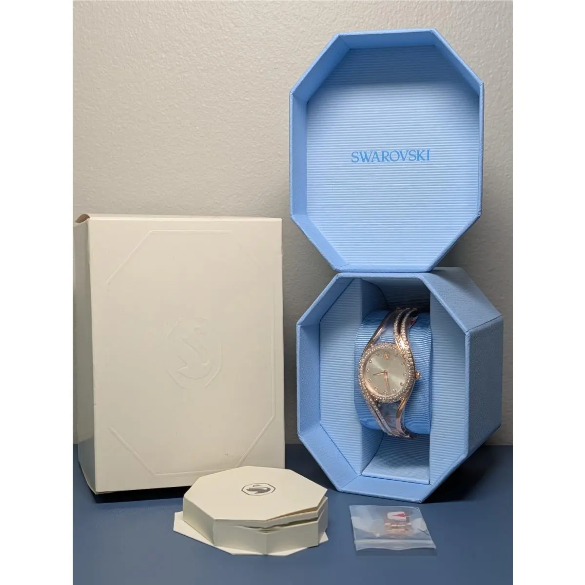 Hyperbola Bangle Watch 5715465 Swiss Made Metal Band w/ Crystals by Swarovski