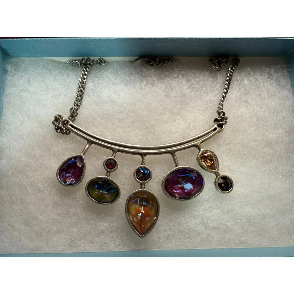 Tcs Touchstone Crystal  Necklace Autumn Delite 16 to 18 Rhodium by Swarovski