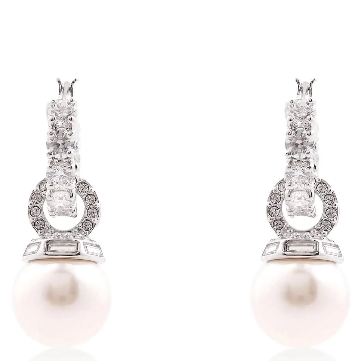 Matrix Crystal Pearl Drop Earrings by Swarovski