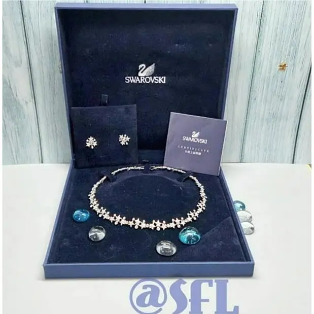 Star Choker Necklace and Earrings Set Show Stopper Whimsical Set by Swarovski