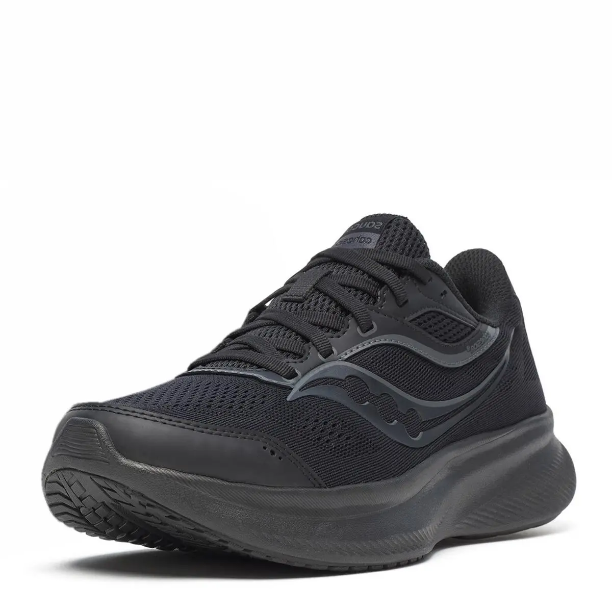 Women`s Saucony Cohesion 18 Running Shoe - Wide Width S11035-211 Solid Black FA