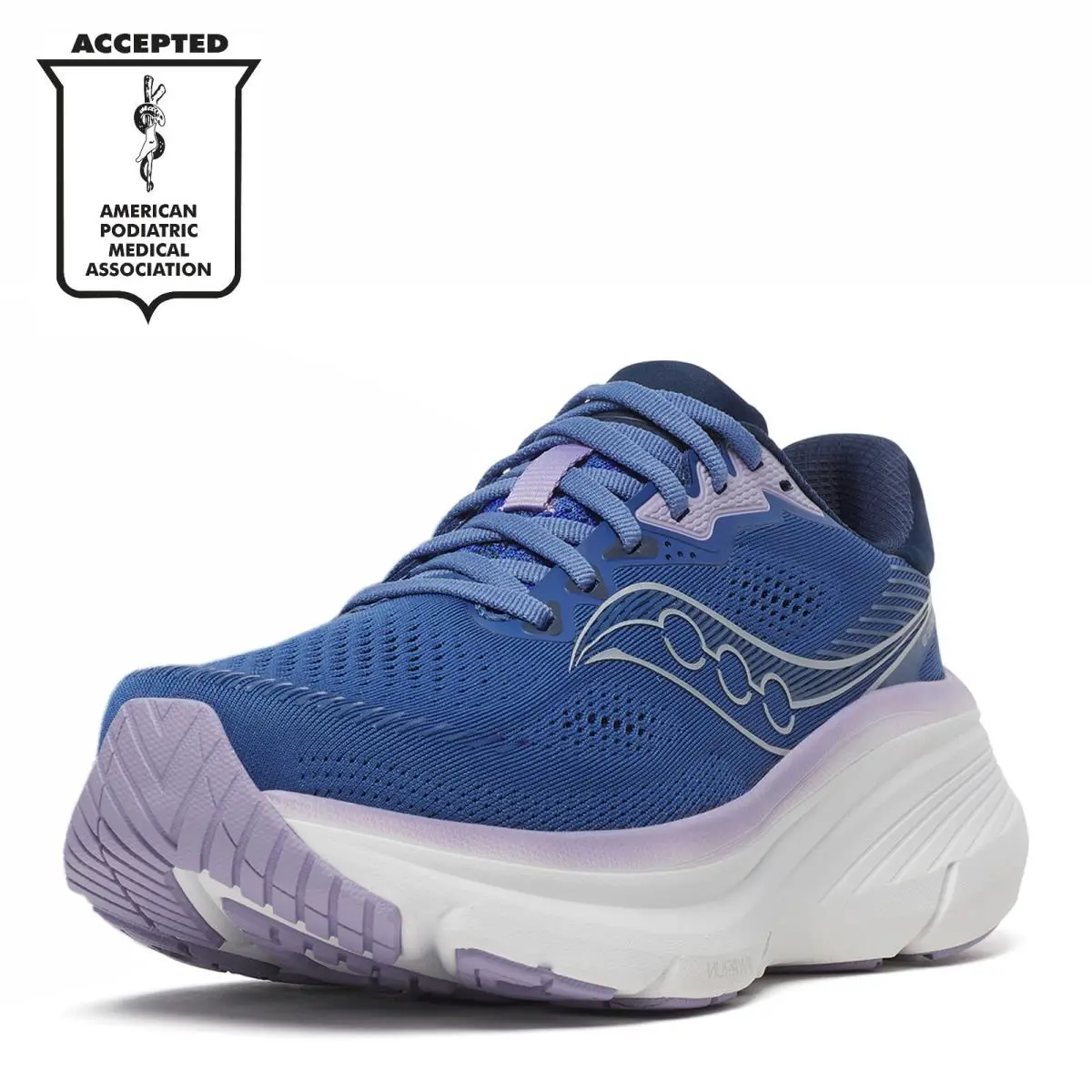 Women`s Saucony Guide 19 Running Shoe - Wide Width S11059-132 Sail/orchid Fabri