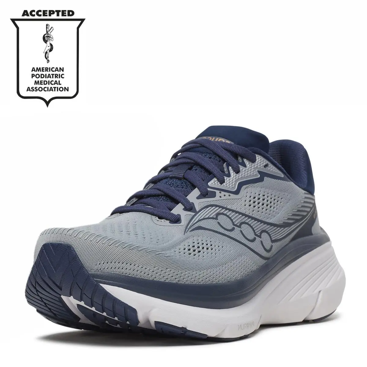 Men`s Saucony Guide 19 Running Shoe - Extra Wide Width S21060-118 Fossil / Navy