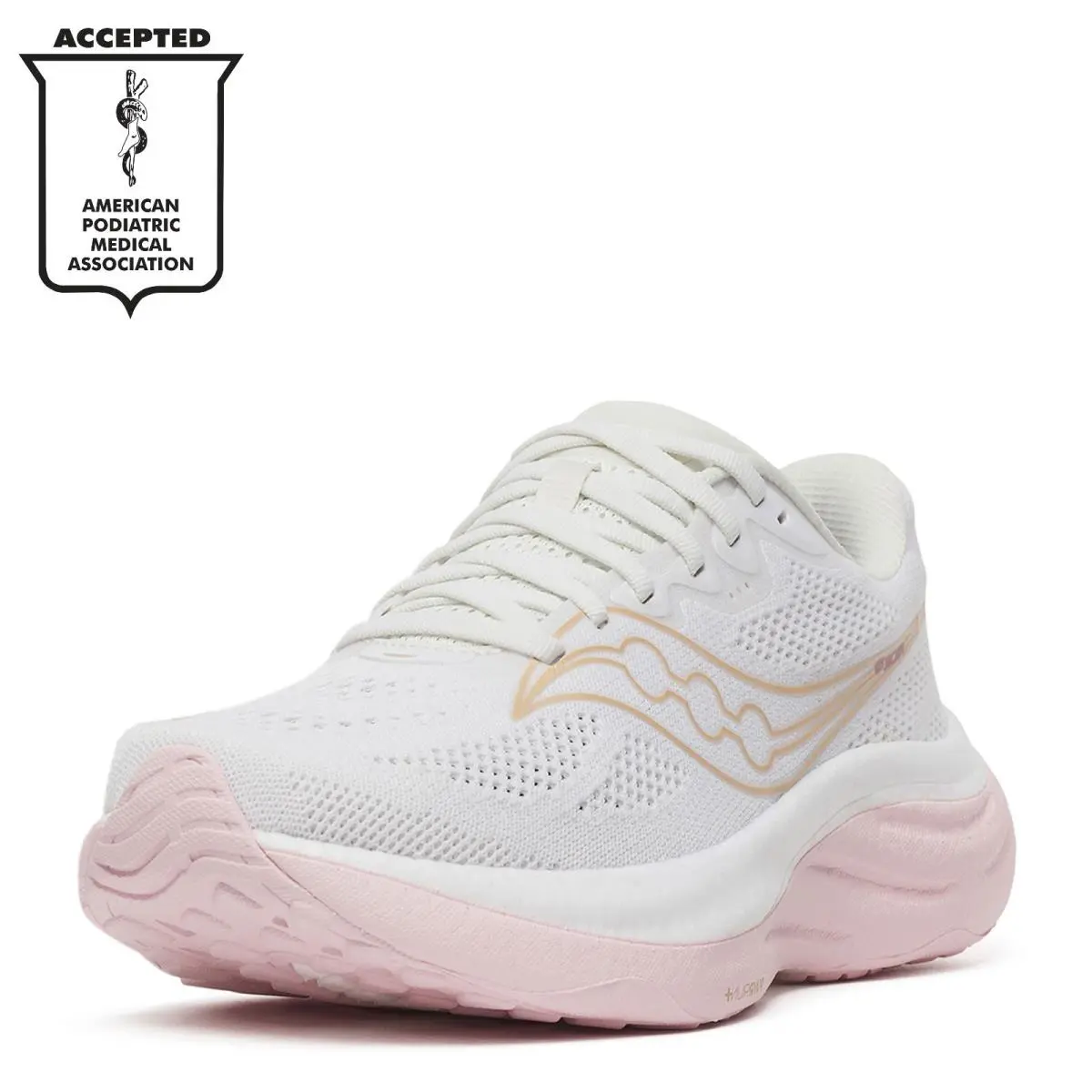 Women`s Saucony Ride 19 Running Shoe - Wide Width S11056-151 White / Silk Fabri