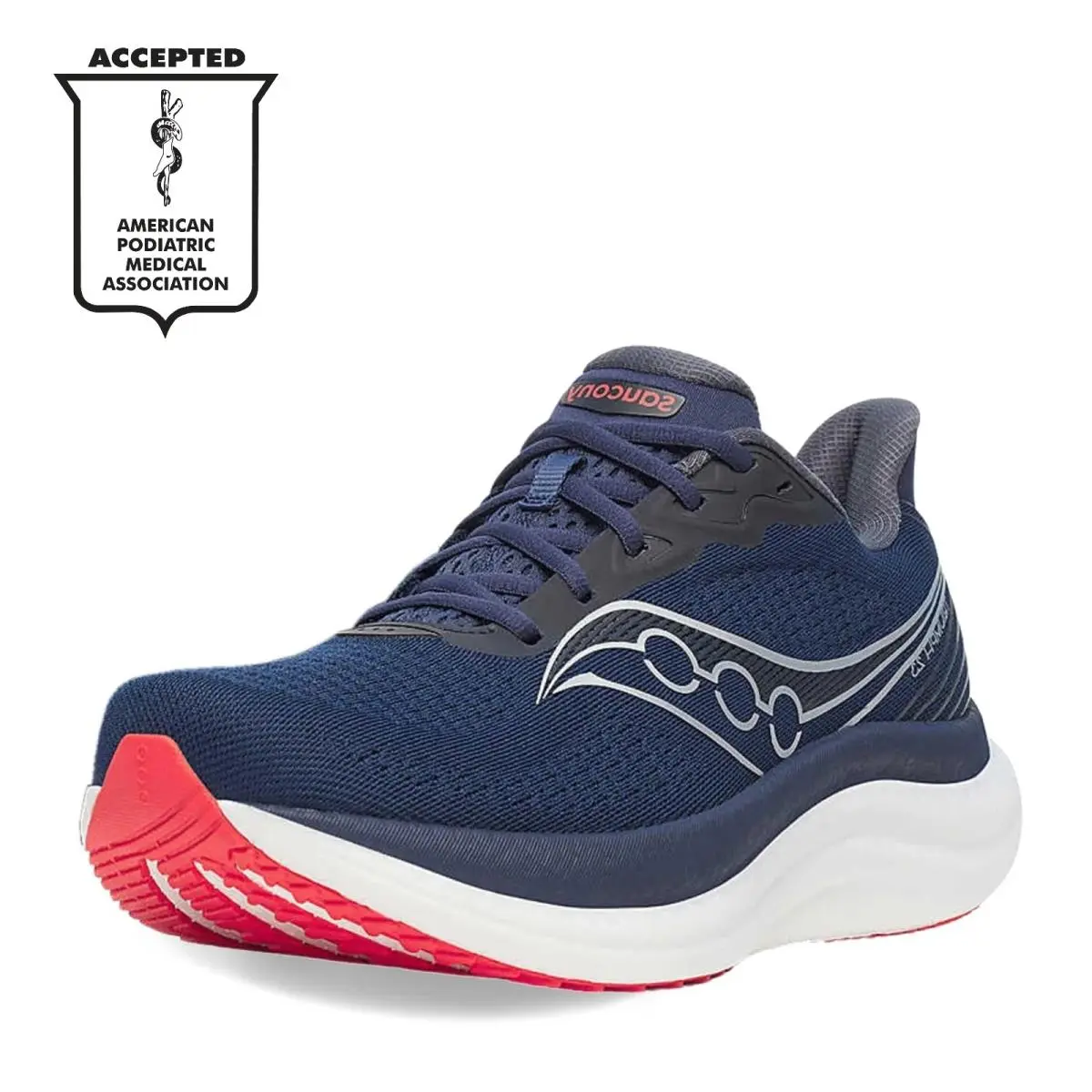 Men`s Saucony Triumph 23 Running Shoe S21023-210 Navy Red Fabric-and-synthetic