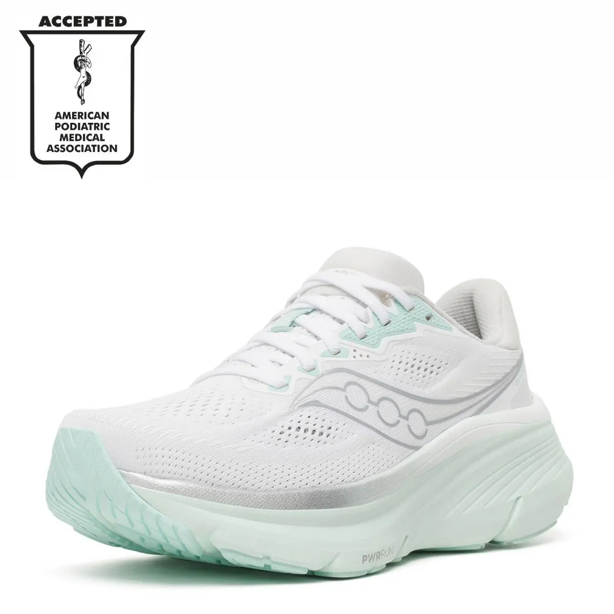 Women`s Saucony Guide 19 Running Shoe - Wide Width S11059-121 White Hush Fabric
