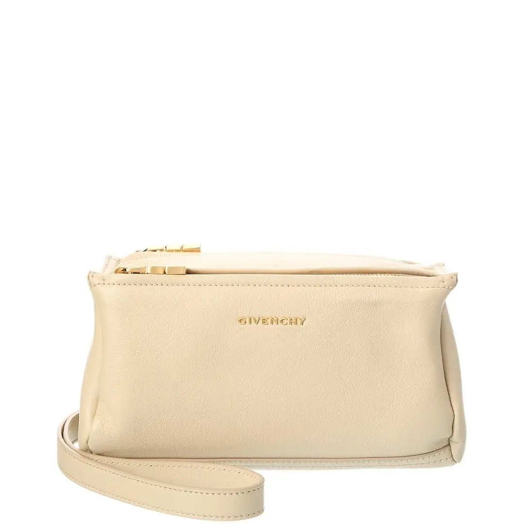 Pandora Mini Leather Shoulder Bag Women`s Beige by Givenchy
