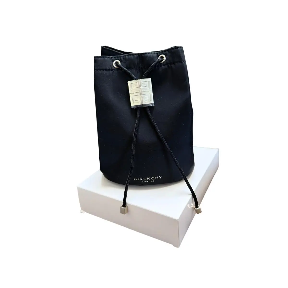 Parfums Black Nylon Drawstring Bucket Bag Pouch 4G Logo 7 x 6 x4 by Givenchy