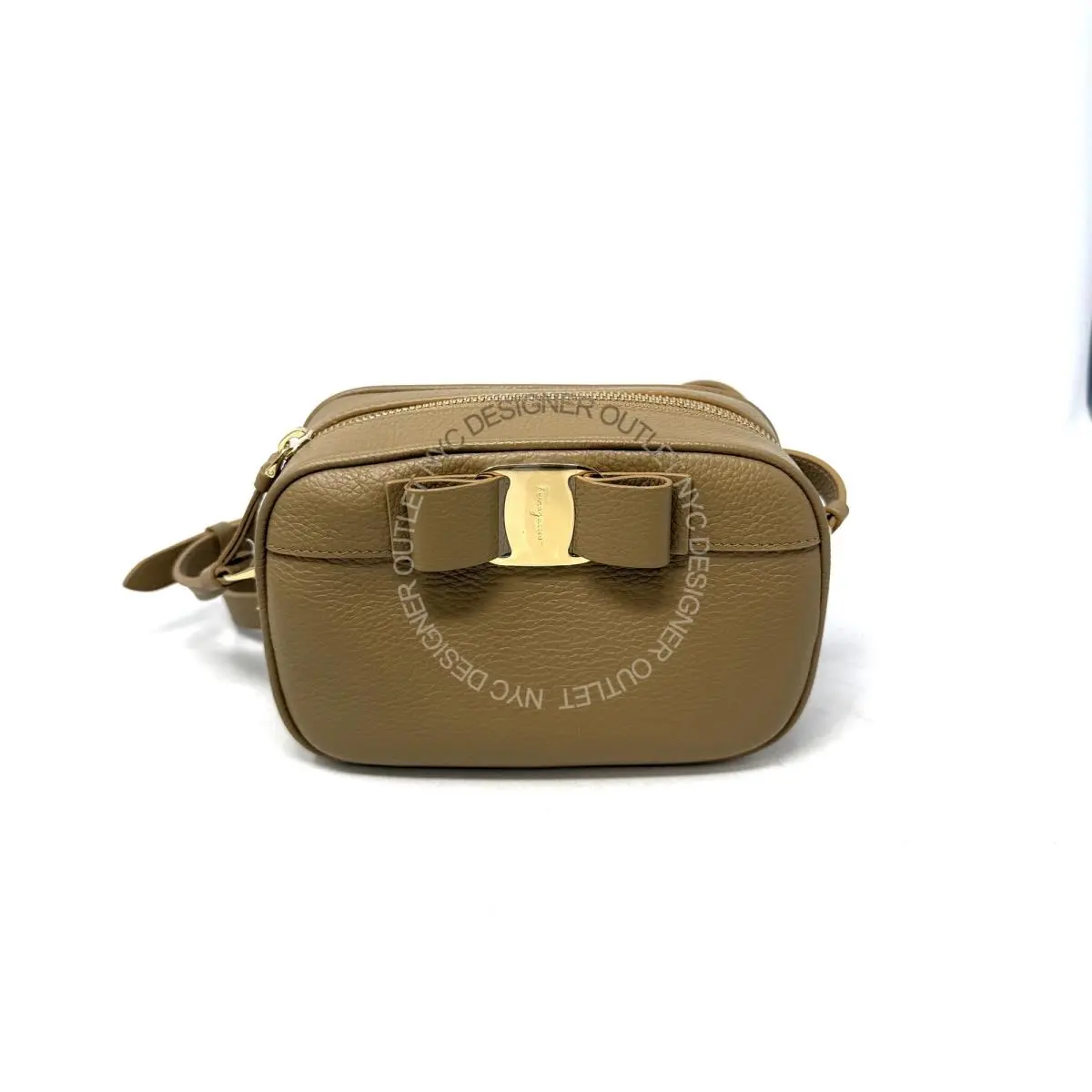 Women Camel Leather Crossbody Bag by Salvatore Ferragamo