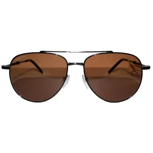 Black/ Dark Ruthenium Aviator Sunglasses Italy by Salvatore Ferragamo