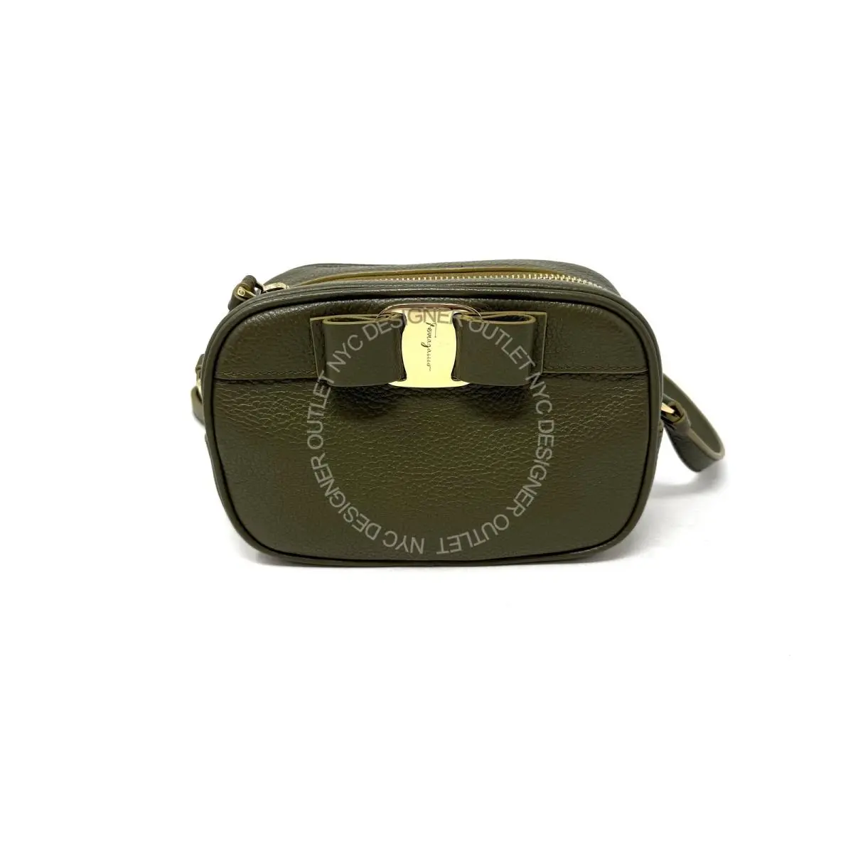 Women Green Leather Crossbody Bag by Salvatore Ferragamo