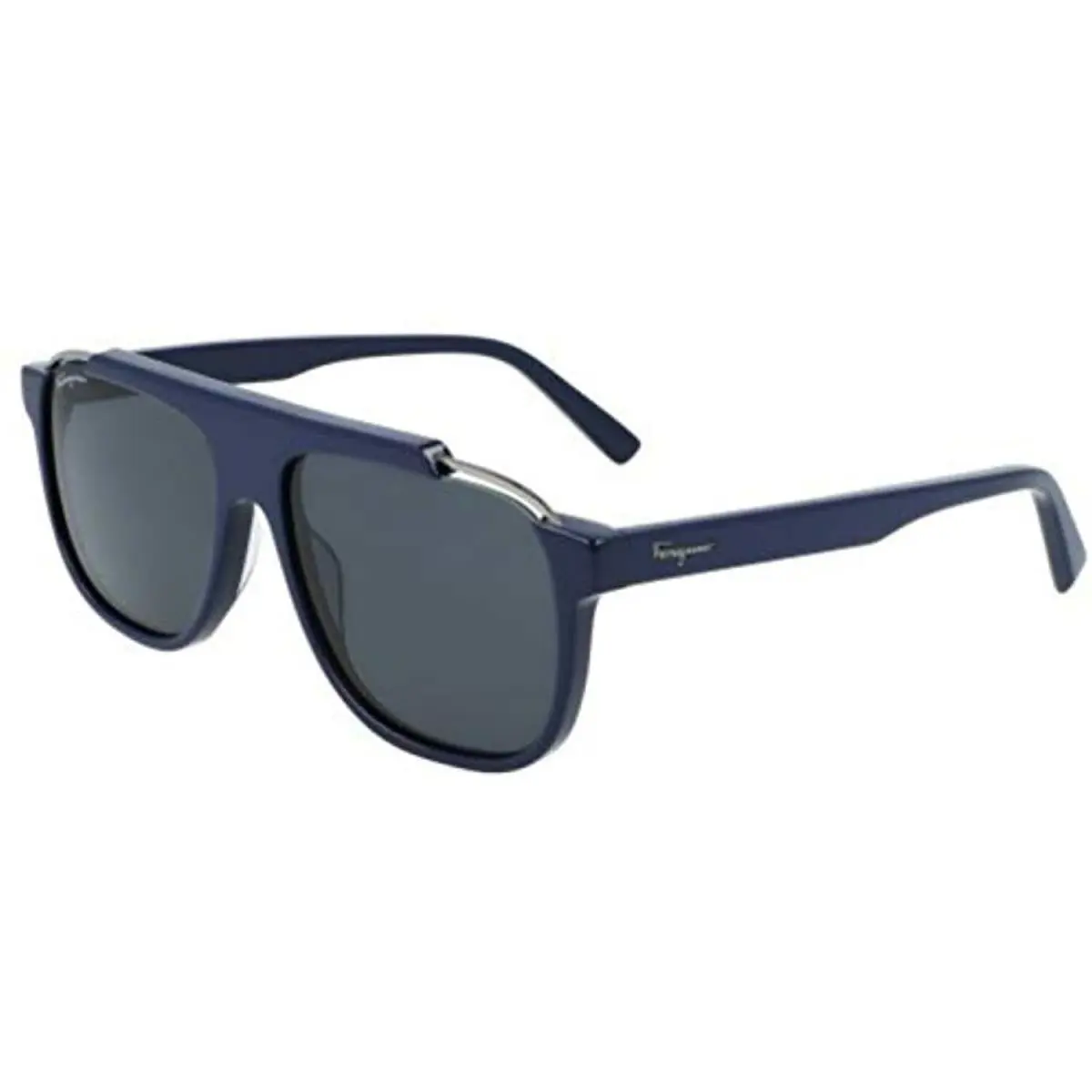 SF 1011S 414 Blue Sunglasses with Grey Lenses SF Case by Salvatore Ferragamo