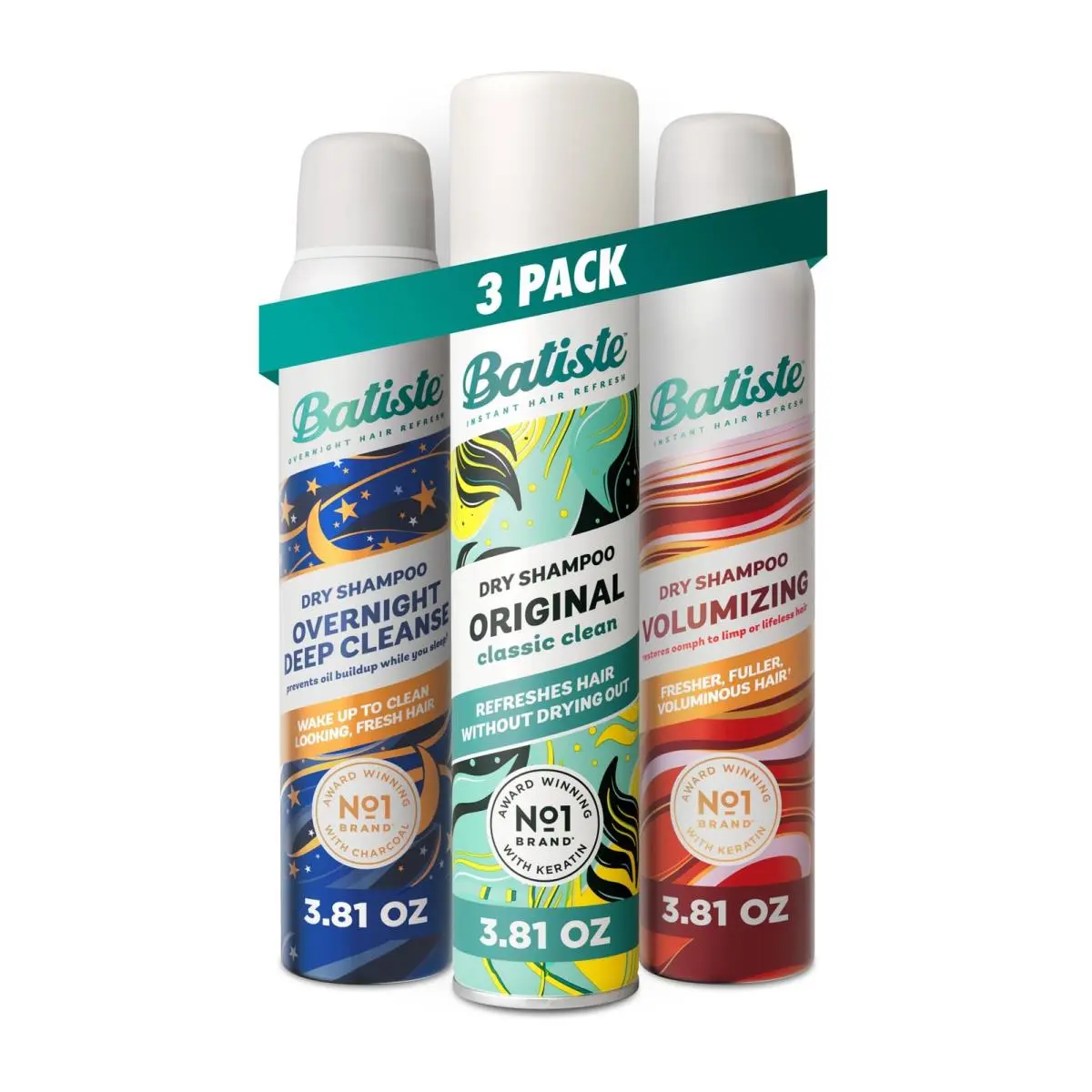 Batiste Dry Shampoo Overnight Volumizing 3.81 Oz 3Pack