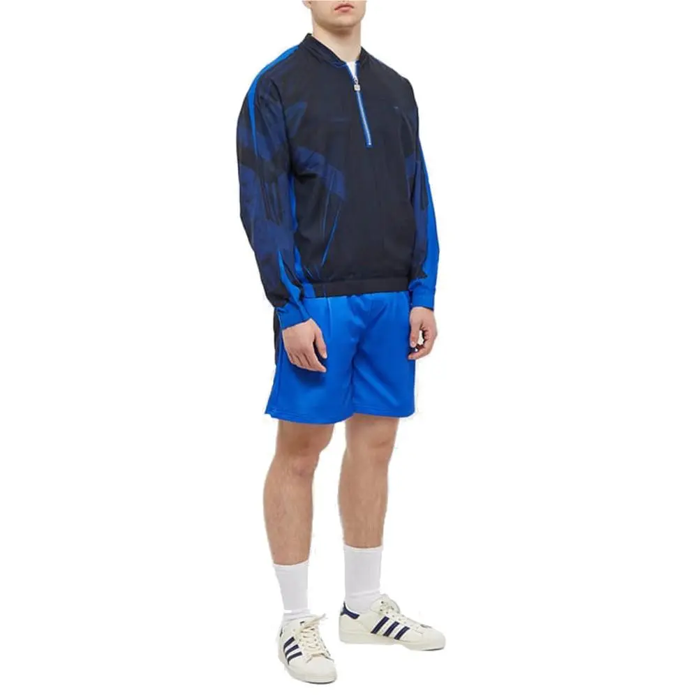 Adidas Originals Men`s Blue Version Half-zip Soccer Silk Track Top Power Blue - Blue