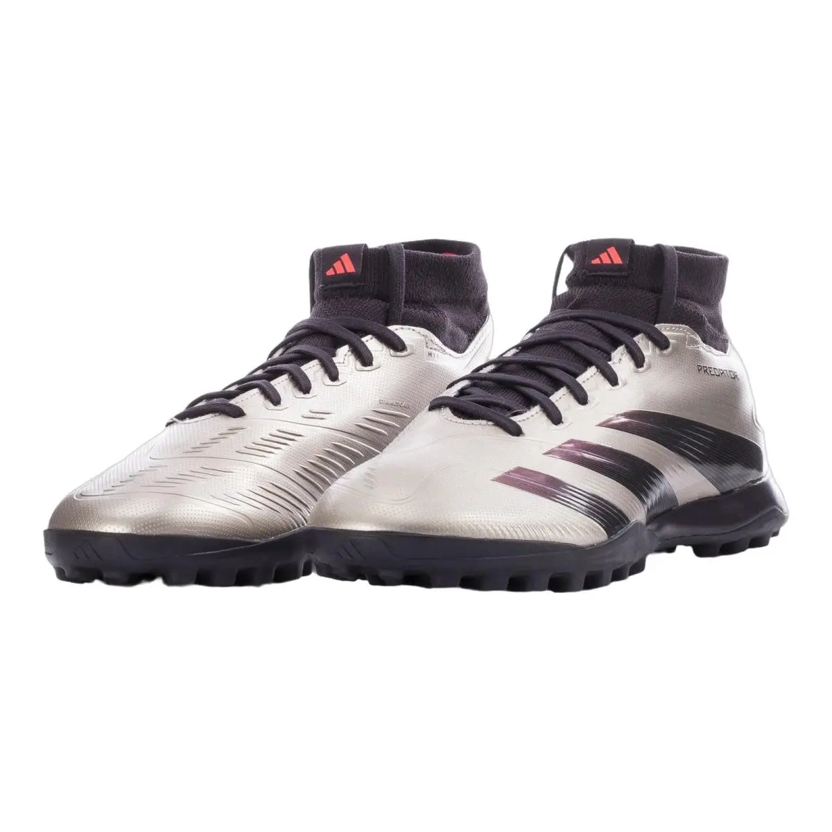 Adidas shoes - Predator League Mid Sock Tf - IF6388 - Platin Met/Aurora Black/Turbo 1
