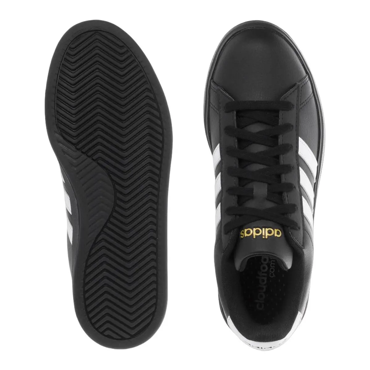 Adidas shoes - Grand Court 2.0 - Grand Court - JH7243 - Core Black/Footwear White/Gold Metallic 2
