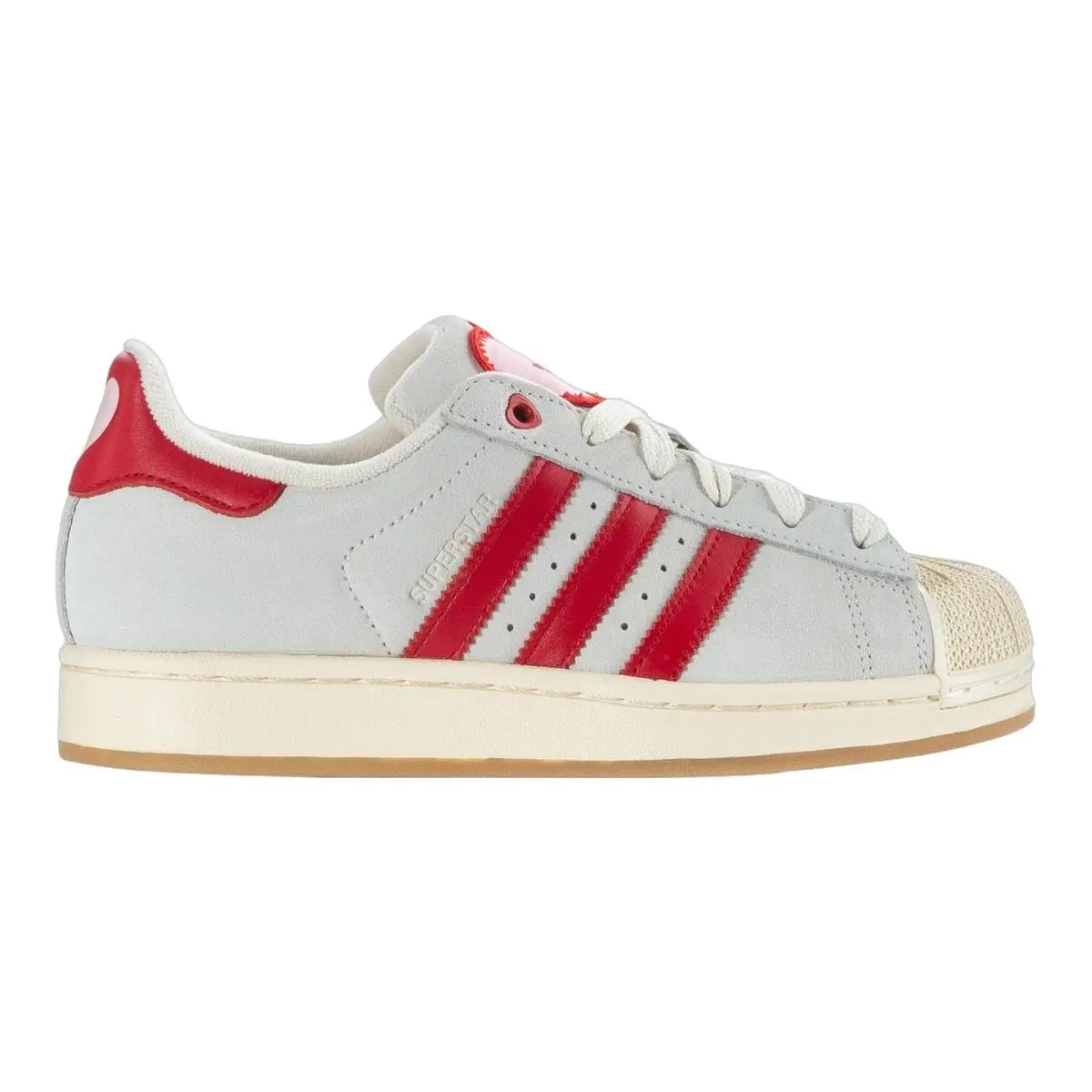 Superstar II Streetwear Lifestyle Trainers Sneakers Womens Size 5-11 (Valentine`s Day) Cream White/Better Scarlet by Adidas